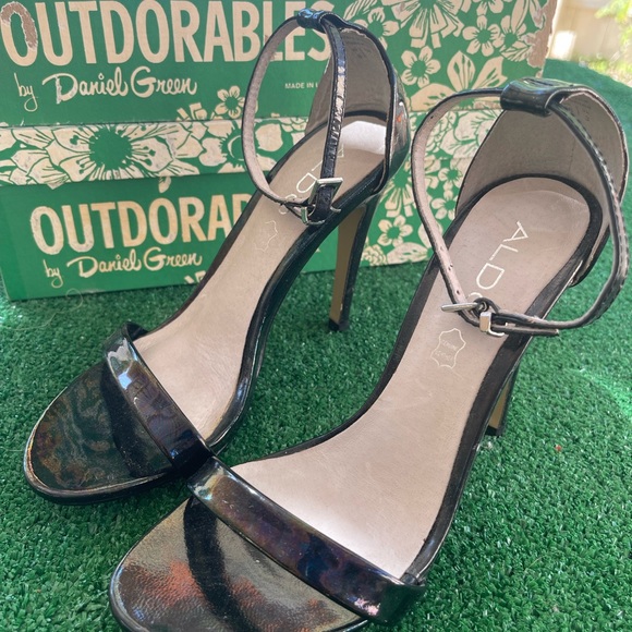 Black Aldo Heels with Ankle Strap - Picture 7 of 9